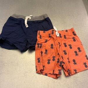 Carter's Orange Pineapple Print Shorts & Navy Shorts Bundle